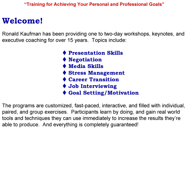 Ronald Kaufman website and workshops